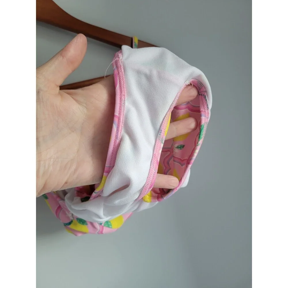 Mini Boden Girls Pink Lemons One Piece Swimsuit 8-9y